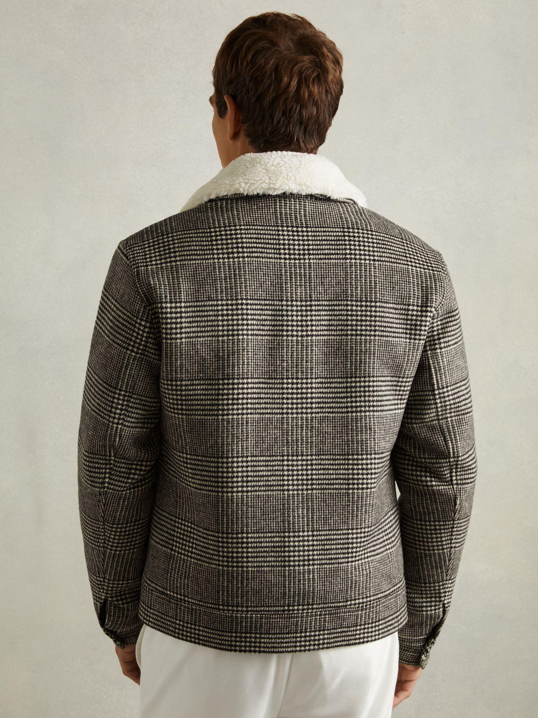 Wool-Blend Twill Zipped Jacket in Black/White Product Image