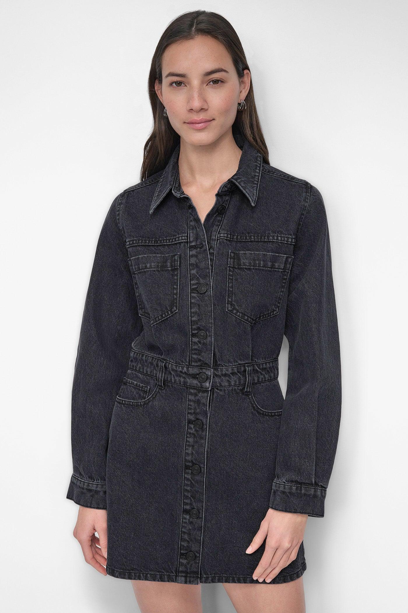 DENIM MINI SHIRT DRESS Product Image