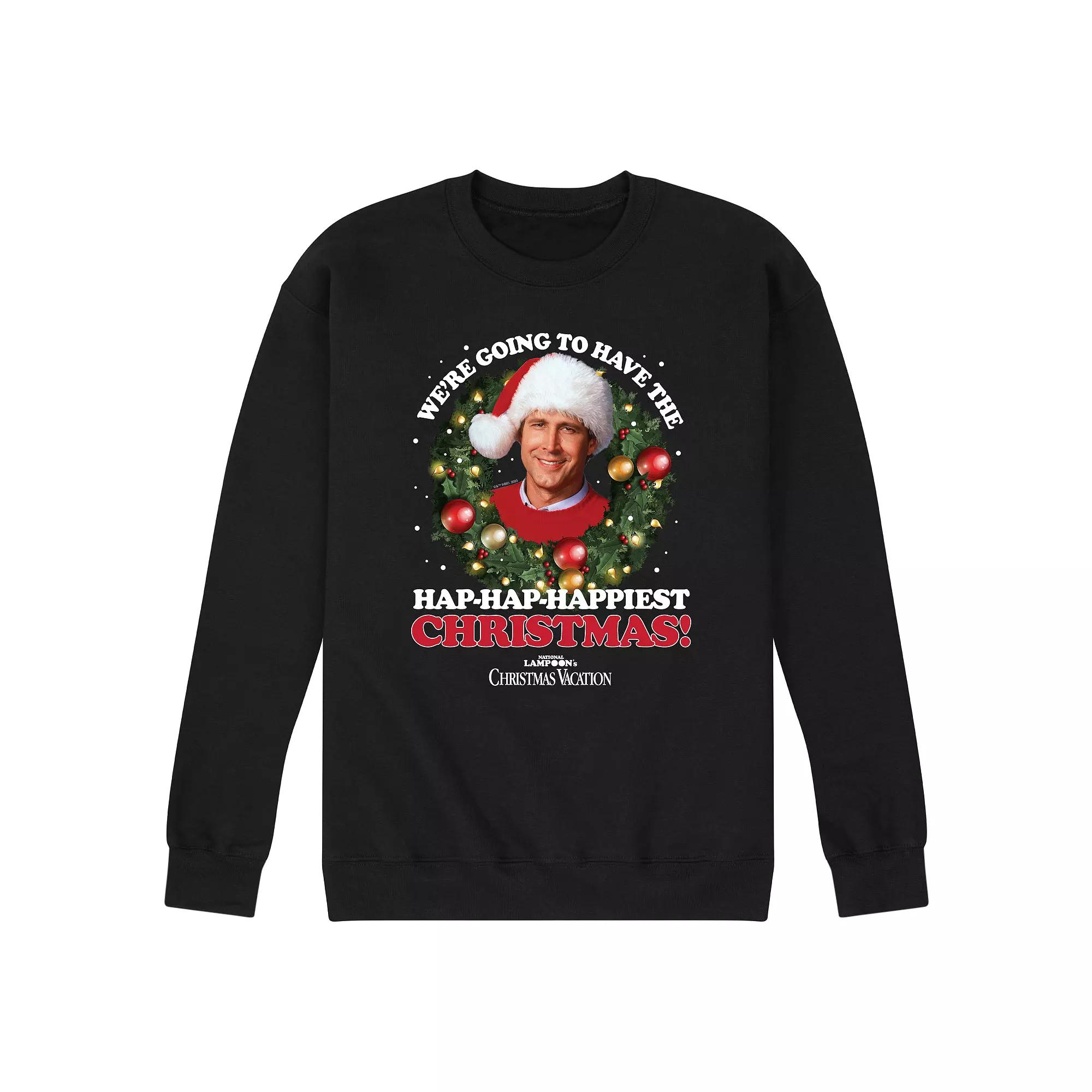 Men's National Lampoon's Christmas Vacation Happiest Christmas Fleece Sweatshirt, Size: XXL, Black Product Image
