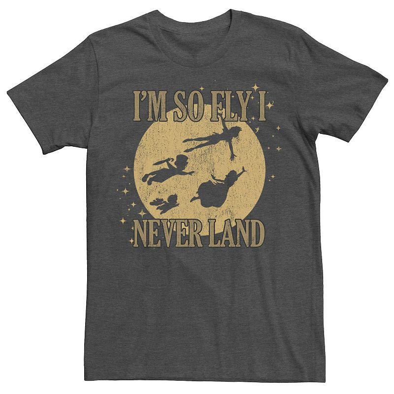 Disney's Peter Pan I'm So Fly I Never Land Silhouettes Men's Tee, Size: 3XL, Grey Heather Product Image