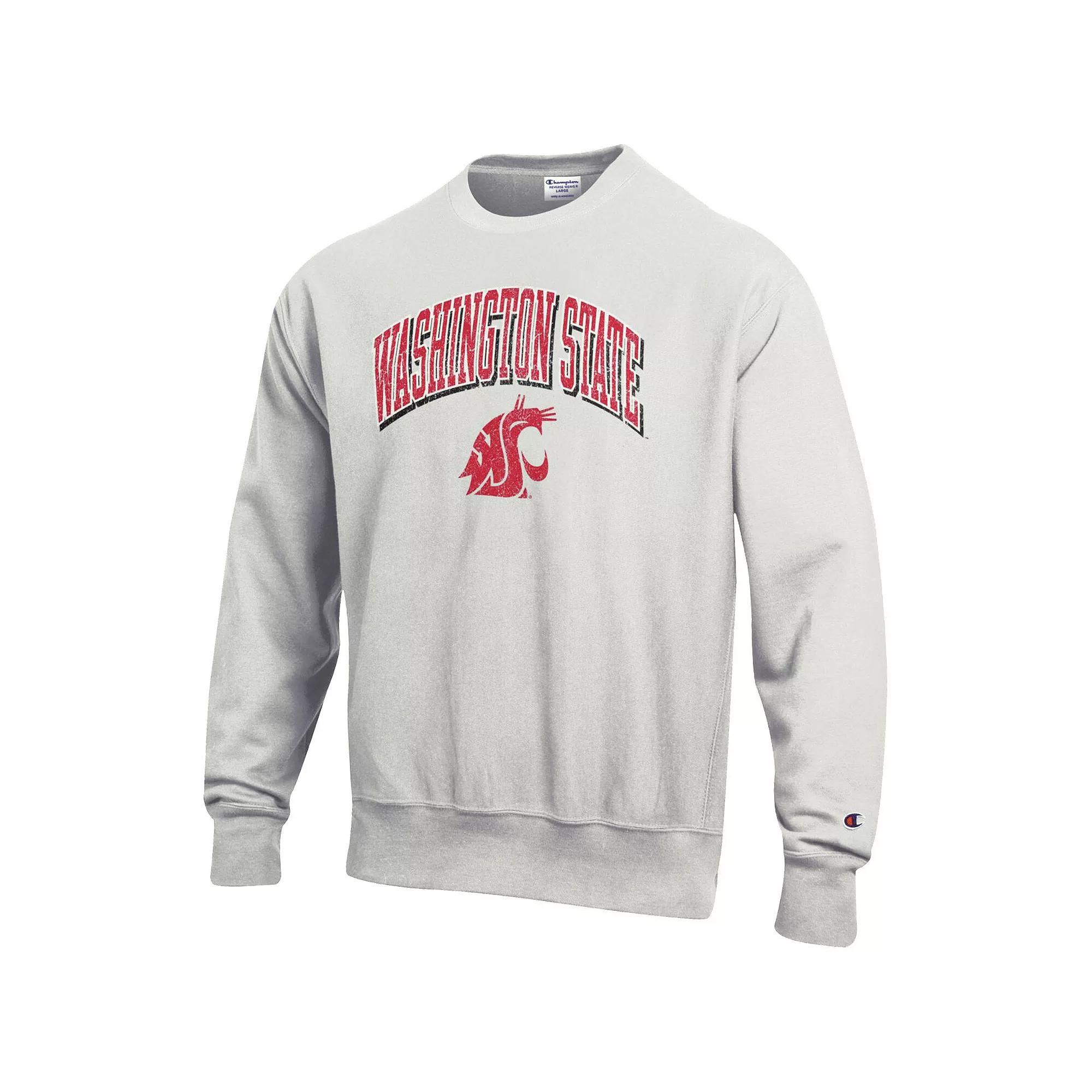 Mens Champion Gray Washington State Cougars Arch Over Logo Reverse Weave Pullover Sweatshirt Product Image