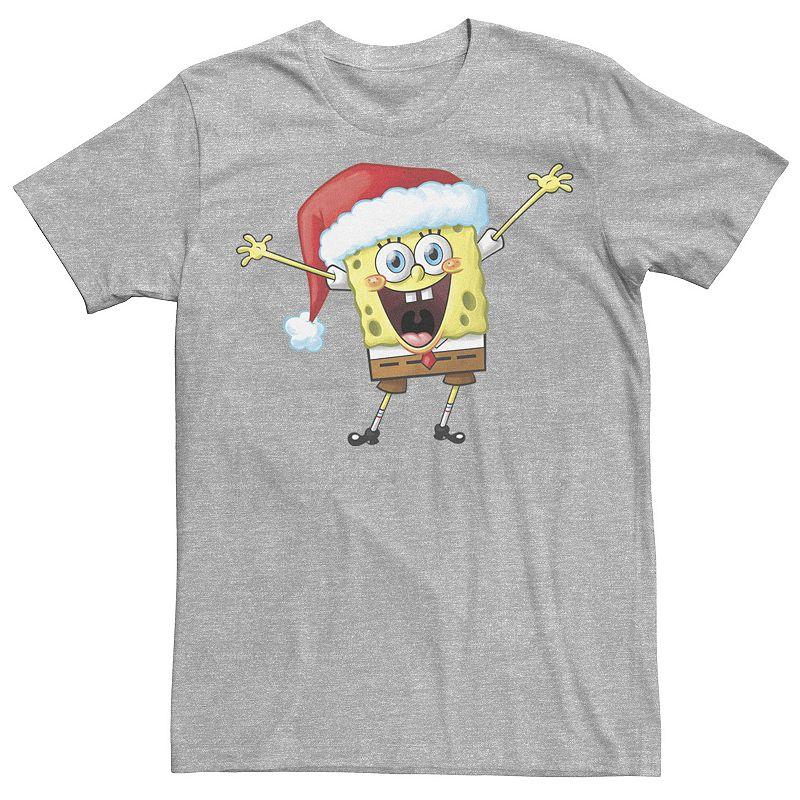 Men's SpongeBob SquarePants One Happy Sponge Holiday Tee, Size: 3XL, Athletic Grey Product Image