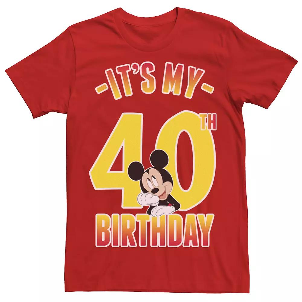 Disney's Mickey Mouse It's My 40th Birthday Men's Gradient Portrait Tee,  Product Image