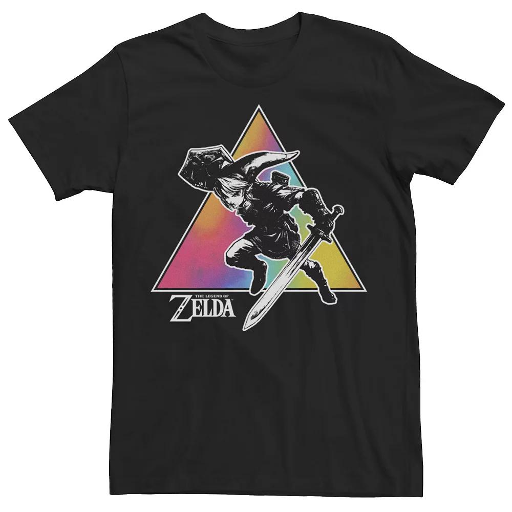 Men's Zelda Link Tie Dye Triangle Portrait Tee,  Product Image