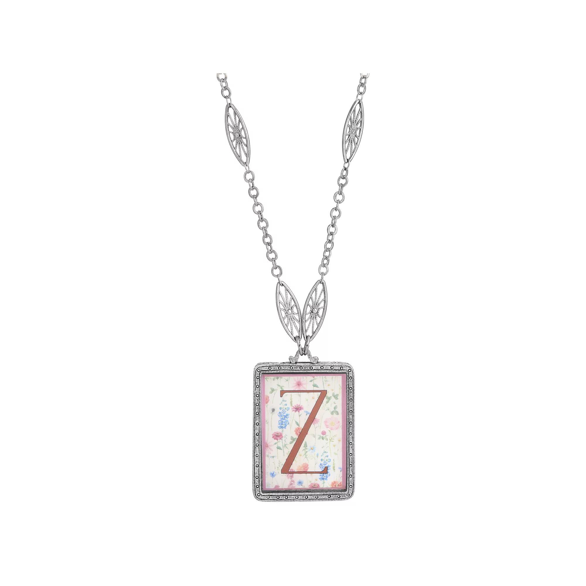 1928 Floral Motif Initial Pendant, Womens, G Product Image