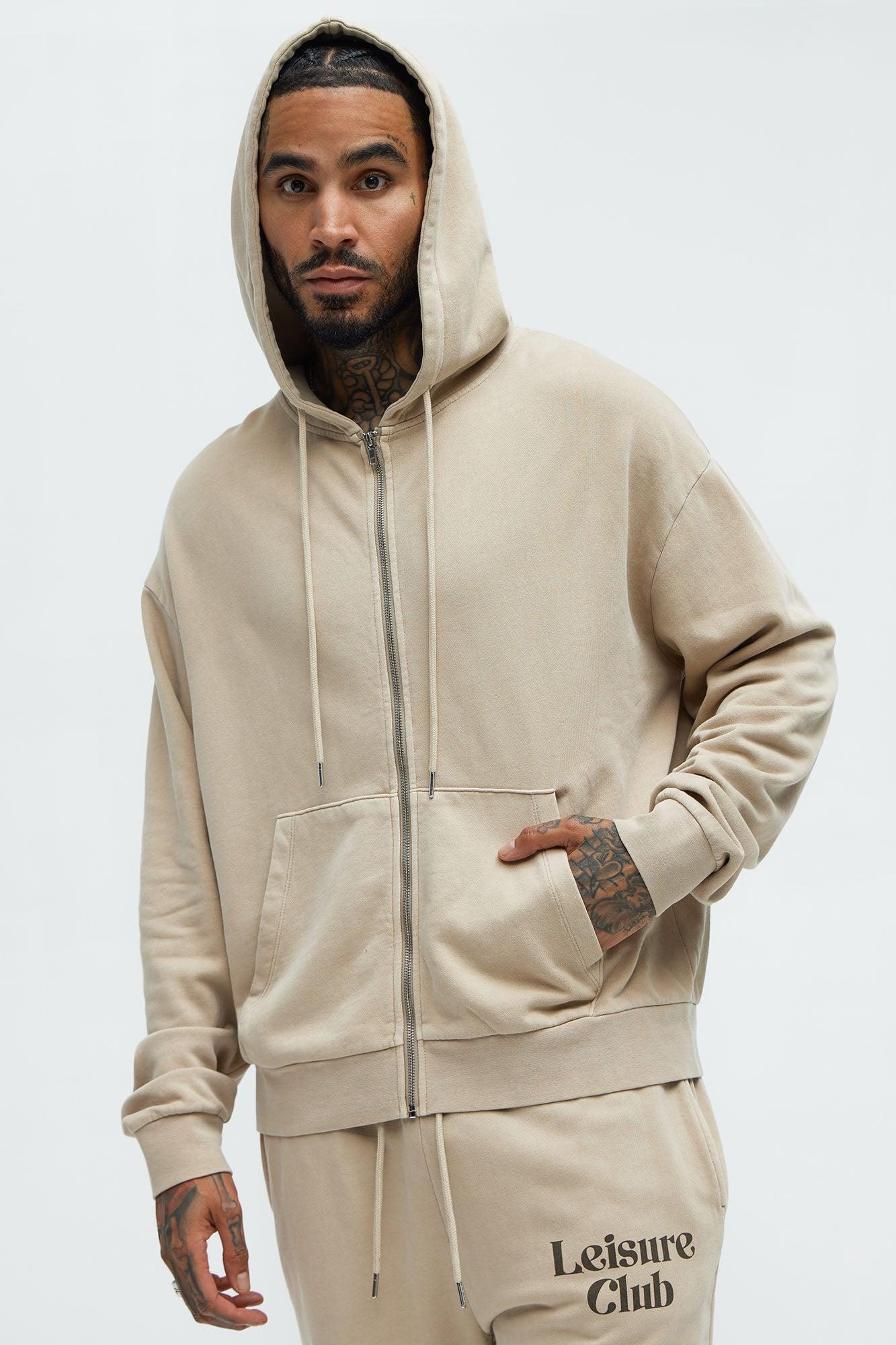 Leisure Club Zip Up Hoodie - Grey Product Image