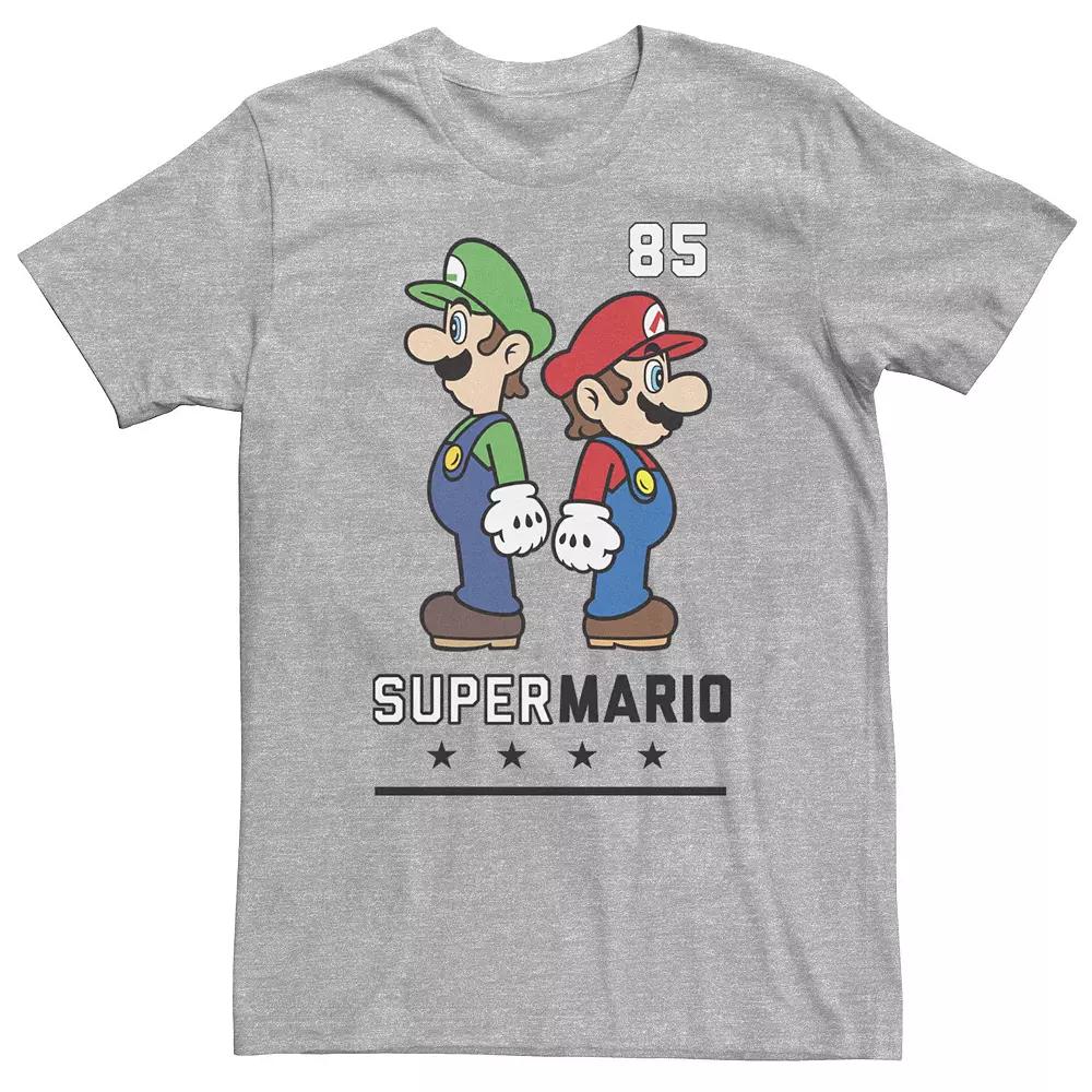 Big & Tall Nintendo Super Mario Brothers Back To Back Side Portrait Tee, Men's,  Product Image