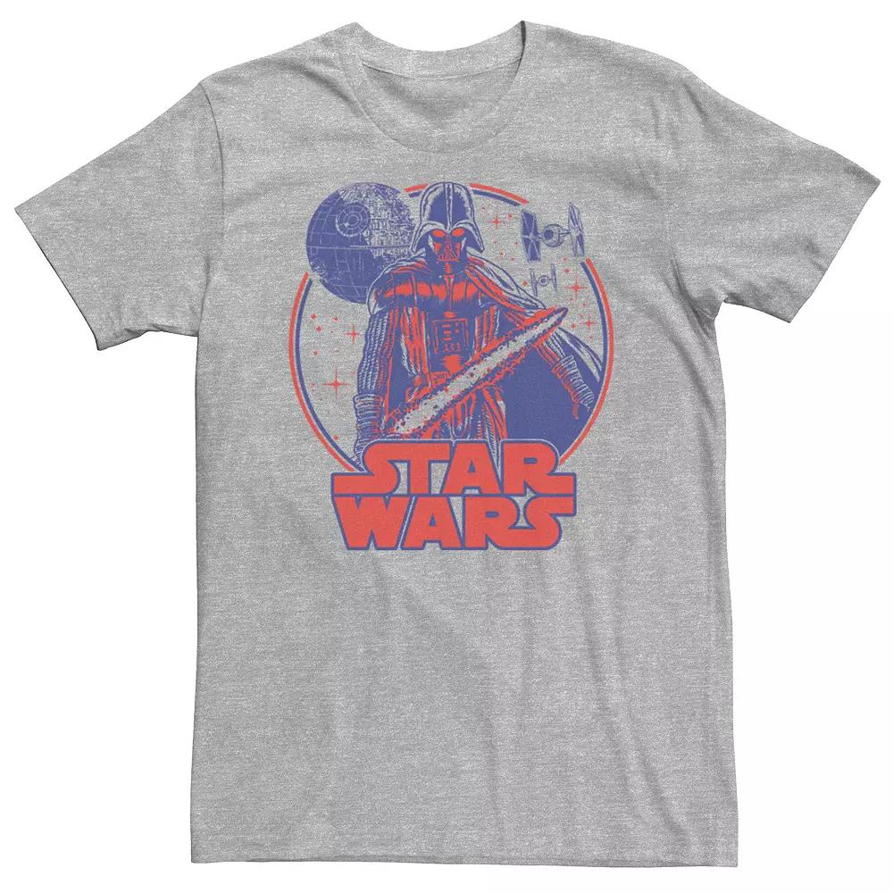 Men's Star Wars Darth Vadar Approaches Death Star & Red Logo Tee,  Product Image