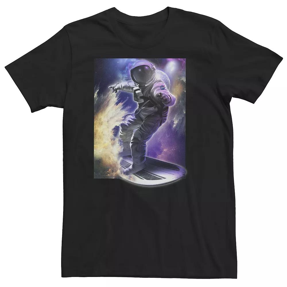 Big & Tall NASA Astronaut Trippy Surfing Poster Tee, Men's,  Product Image