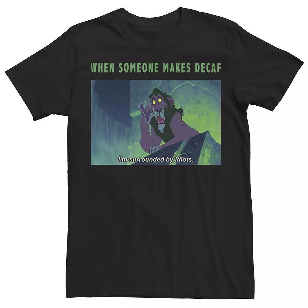 Disney's The Lion King Scar Men's Decaf Coffee Meme Graphic Tee,  Product Image