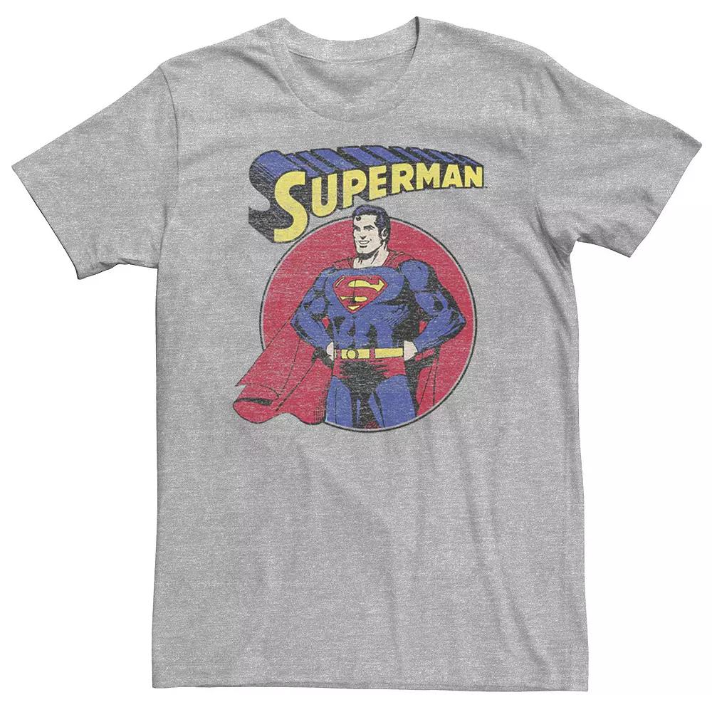 Big & Tall DC Comics Superman Classic Circle Tee, Men's, Size: 4XL, Athletic Grey Product Image