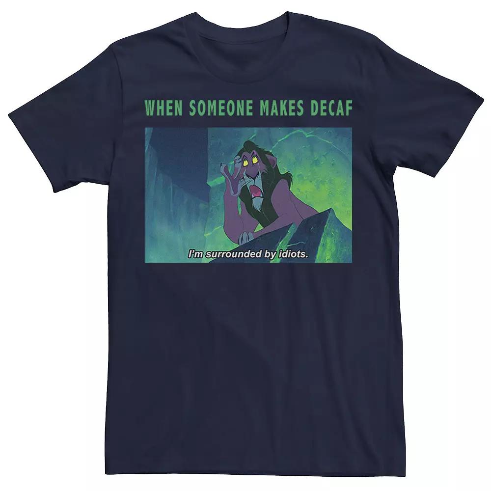 Disney's The Lion King Scar Men's Decaf Coffee Meme Graphic Tee,  Product Image