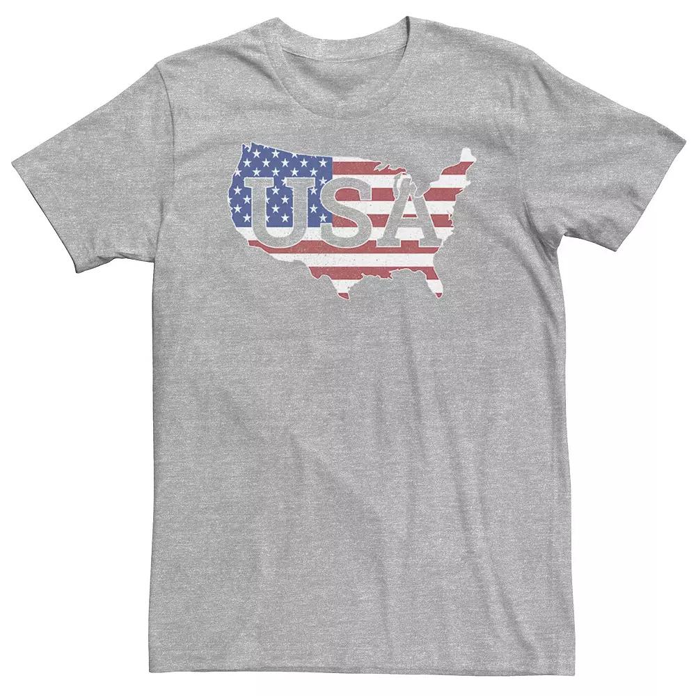 Big & Tall Americana USA American Flag Silhouette Tee, Men's, Size: XXL Tall, Athletic Grey Product Image