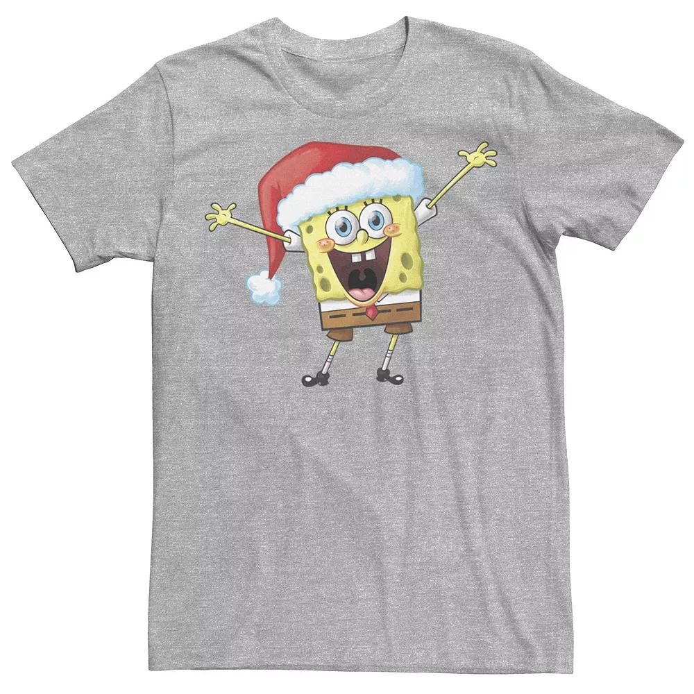 Men's SpongeBob SquarePants One Happy Sponge Holiday Tee, Size: 3XL, Athletic Grey Product Image