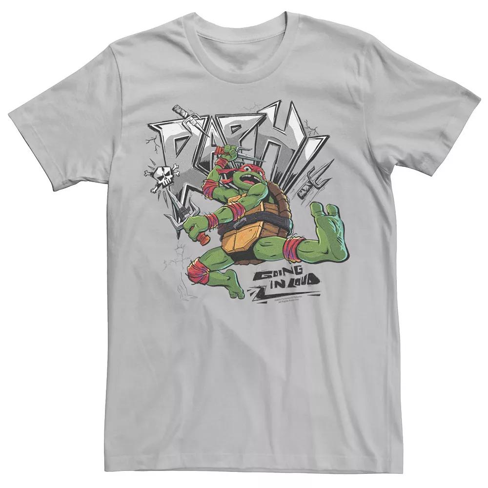 Men's TMNT Mutant Mayhem Raph Going In Loud Graphic Tee, Size: XL, Silver Product Image