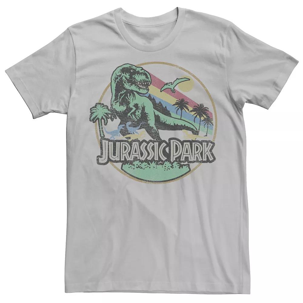 Men's Jurassic Park Retro Circle Color Stripes Tee,  Product Image