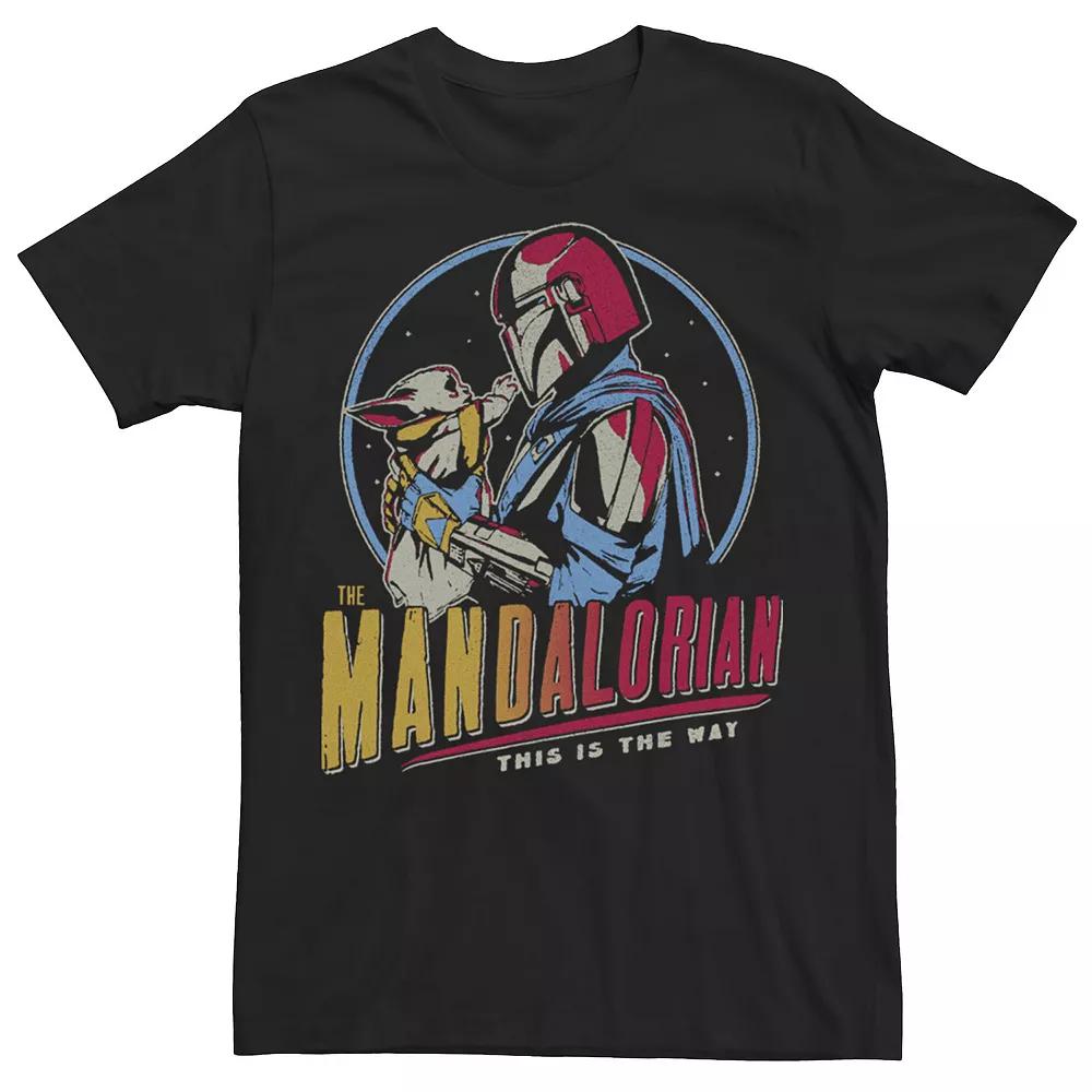 Men's Star Wars: The Mandalorian Mando And Grogu Dark Rainbow Tee,  Product Image