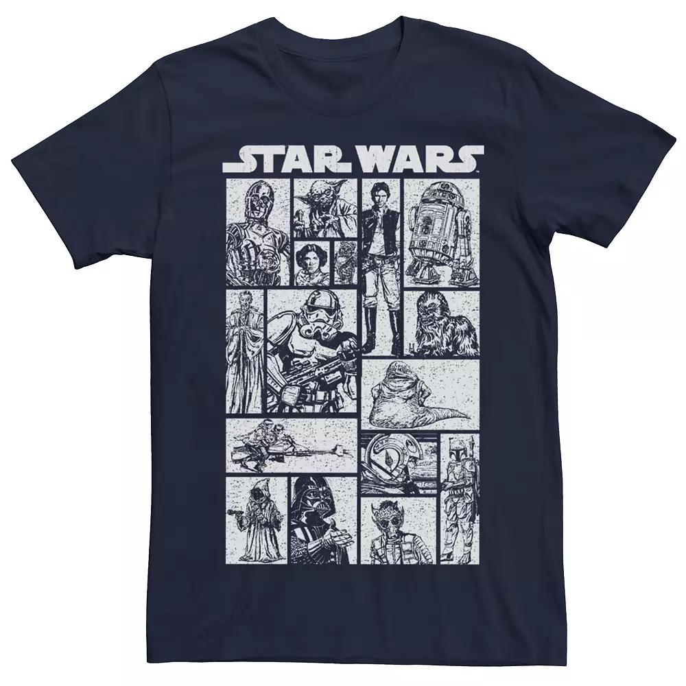 Men's Star Wars Character Sketch Panels Short Sleeve Tee,  Product Image