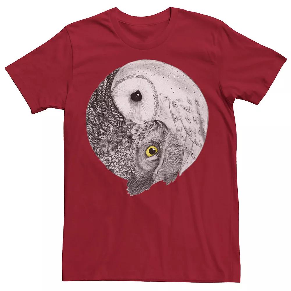 Men's Owls Yin Yang Symbol Graphic Tee,  Product Image