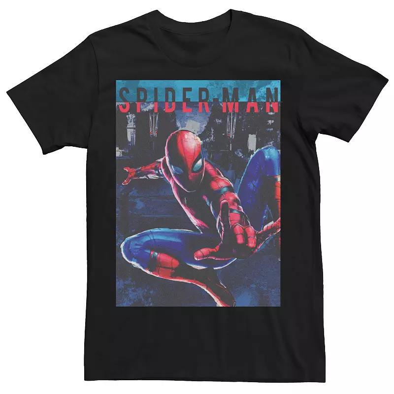 Men's Marvel Spider-Man Swinging City Poster Tee,  Product Image