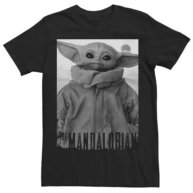 Mens Star Wars The Mandalorian The Child aka Baby Yoda Grey Scale Poster Tee Product Image