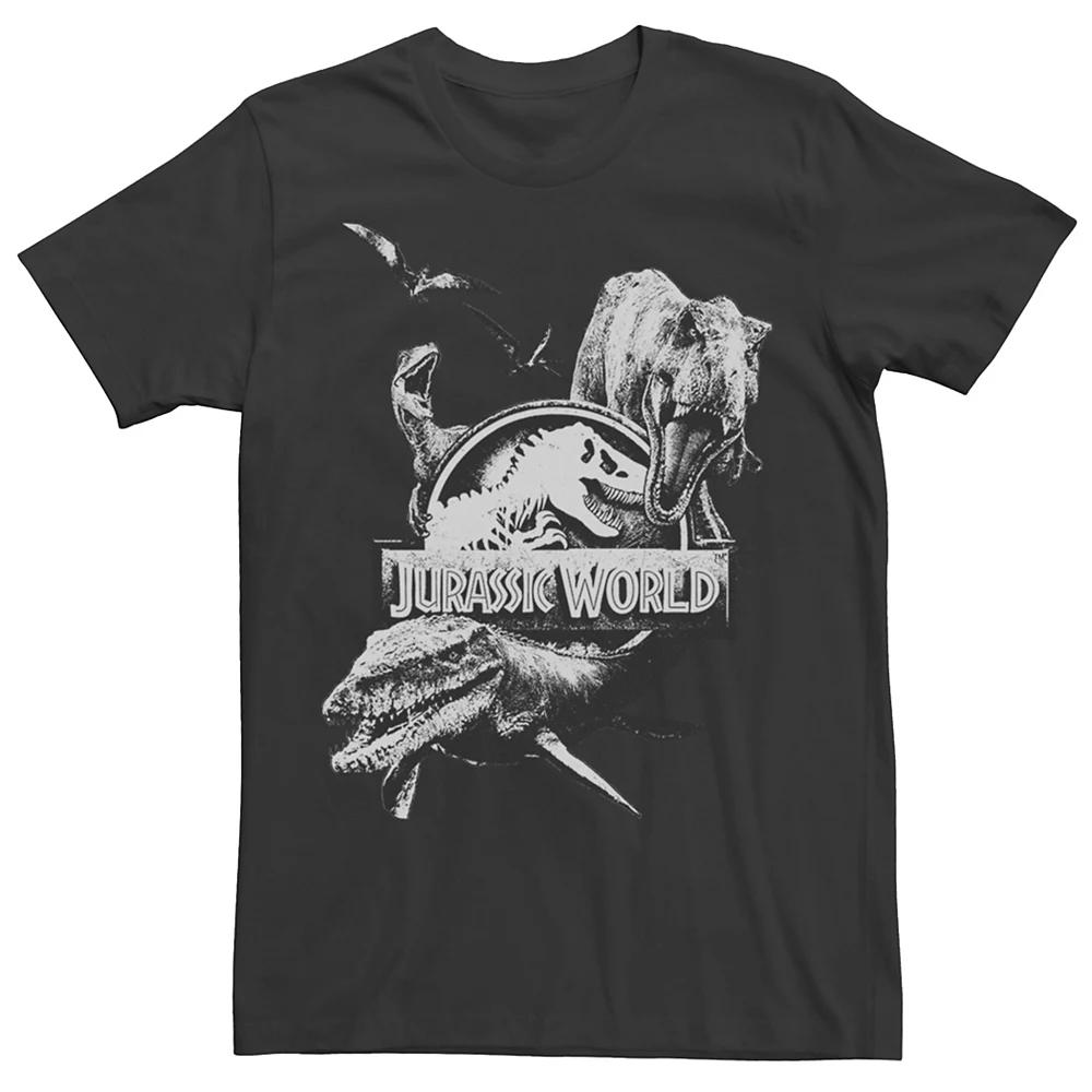 Men's Jurassic World Two Dino Collage Grunge Logo Tee,  Product Image