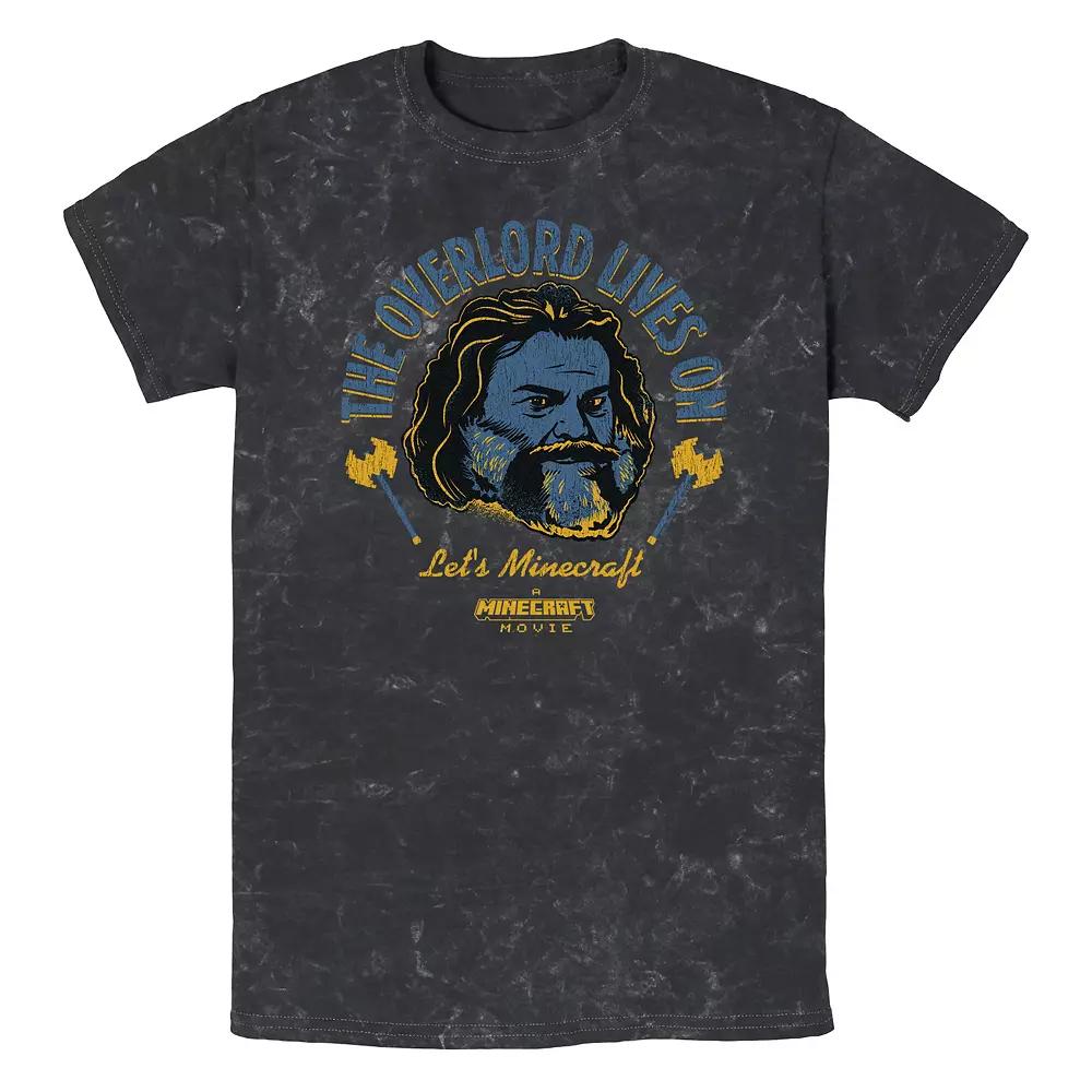 Men's Minecraft Movie The Overlord Lives On Mineral Wash Graphic Tee,  Product Image
