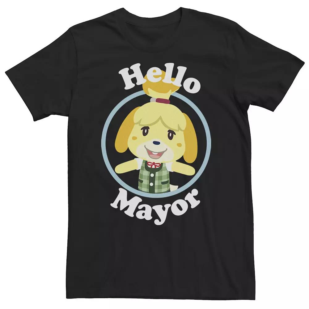 Big & Tall Animal Crossing Isabelle Hello Mayor Portrait Tee, Men's, Size: 3XL, Black Product Image