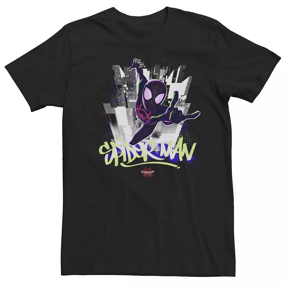 Men's Marvel Spider-Man Spiderverse Graffiti City Graphic Tee,  Product Image