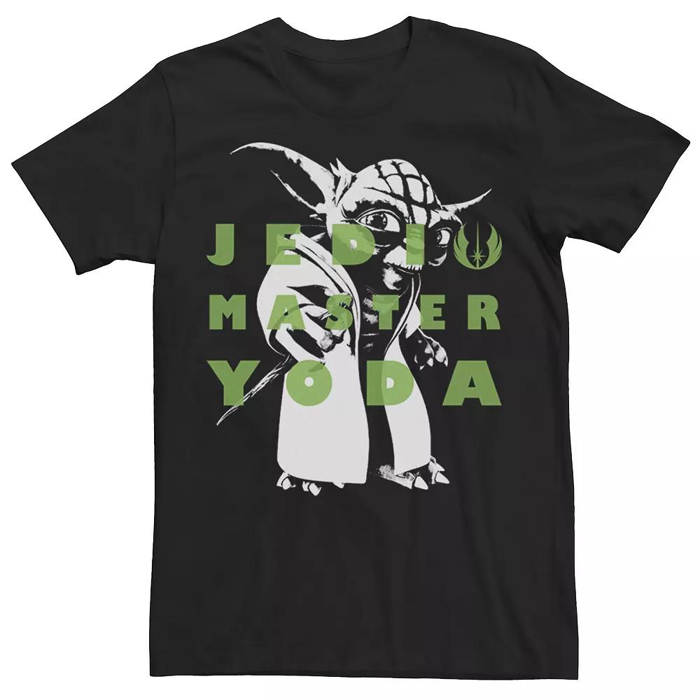 Men's Star Wars: Clone Wars Yoda Jedi Master Text Overlay Tee,  Product Image