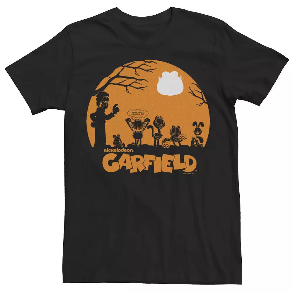 Men's Garfield Orange Hue Silhouette Full Moon Graphic Tee,  Product Image