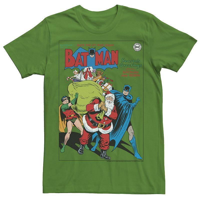 Men's DC Comics Seasons Greetings From Batman And Robin Christmas Tee,  Product Image