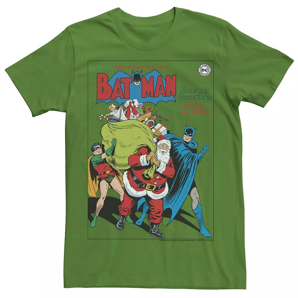 Men's DC Comics Seasons Greetings From Batman And Robin Christmas Tee,  Product Image