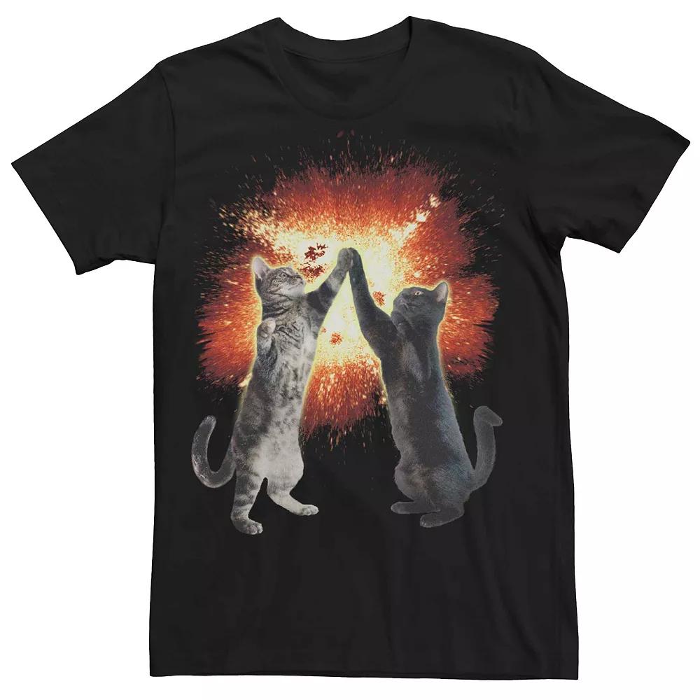 Men's Cat High Five Explosion Graphic Tee,  Product Image