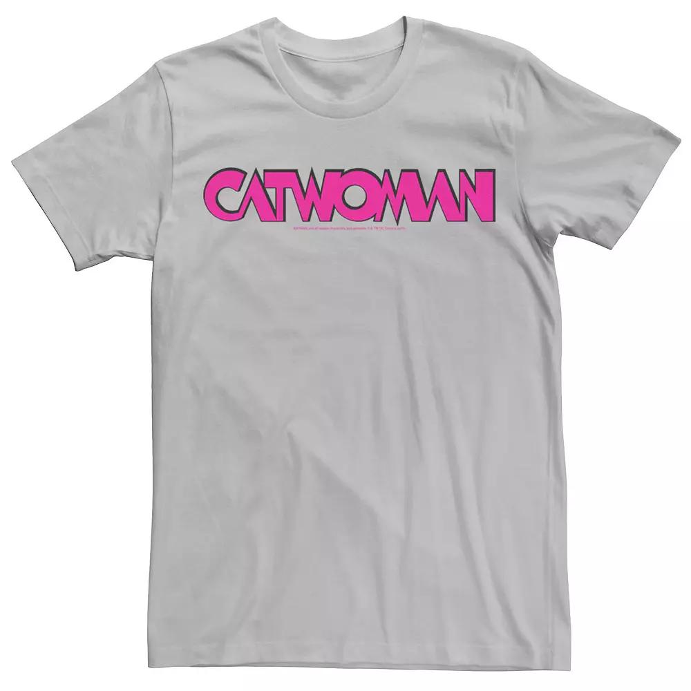 Men's DC Comics Catwoman Pink Retro Text Tee,  Product Image