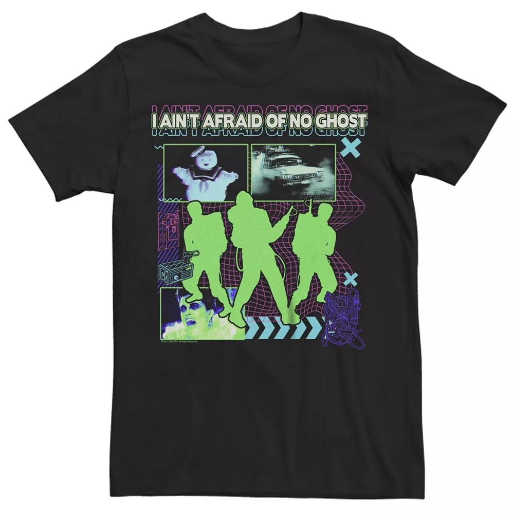 Men's Ghostbusters I Ain't Afraid of No Ghost Glitch Silhouettes Tee,  Product Image