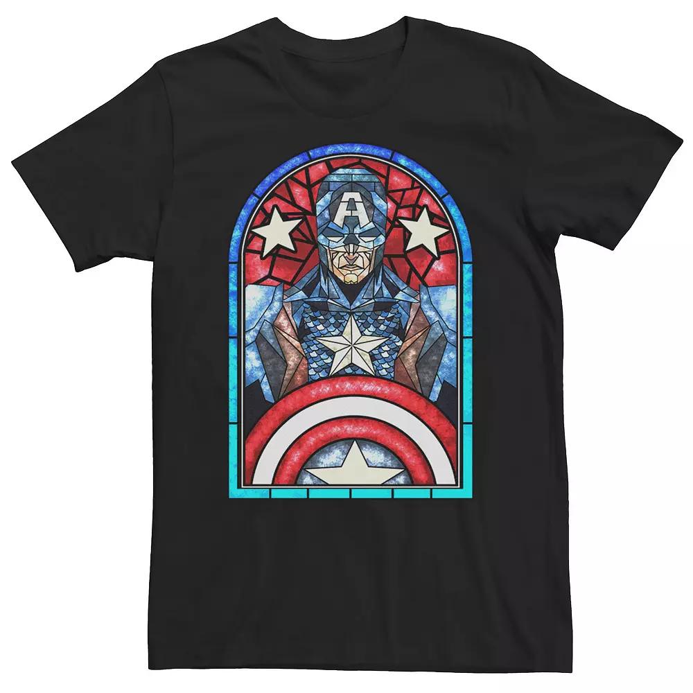 Big & Tall Marvel Captain America Avengers Stained Glass Memorial Tee, Men's,  Product Image