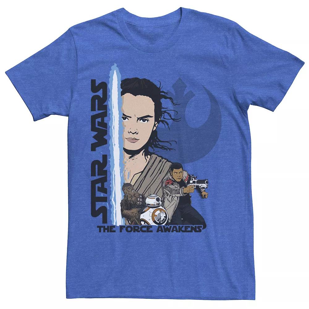 Men's Star Wars The Force Awakens Character Collage Sketch Tee, Size: Small, Royal Grey Product Image