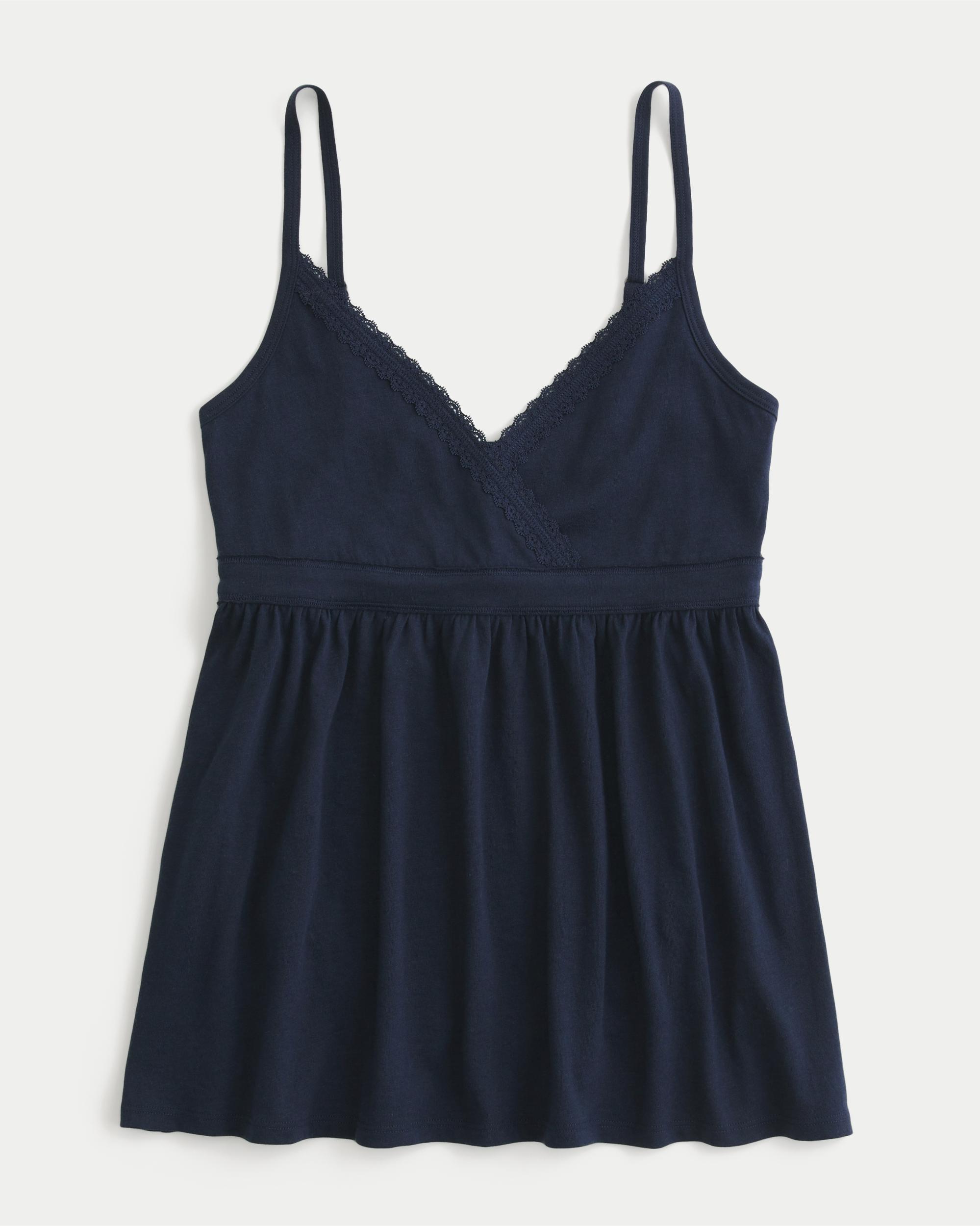 Lace Trim Babydoll Top Product Image