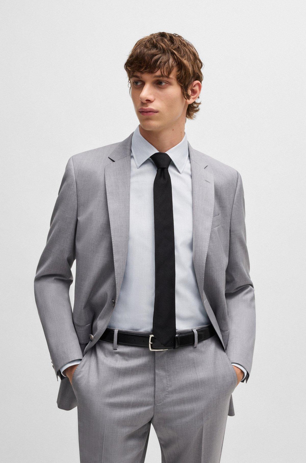 Slim-fit shirt in striped cotton twill Product Image