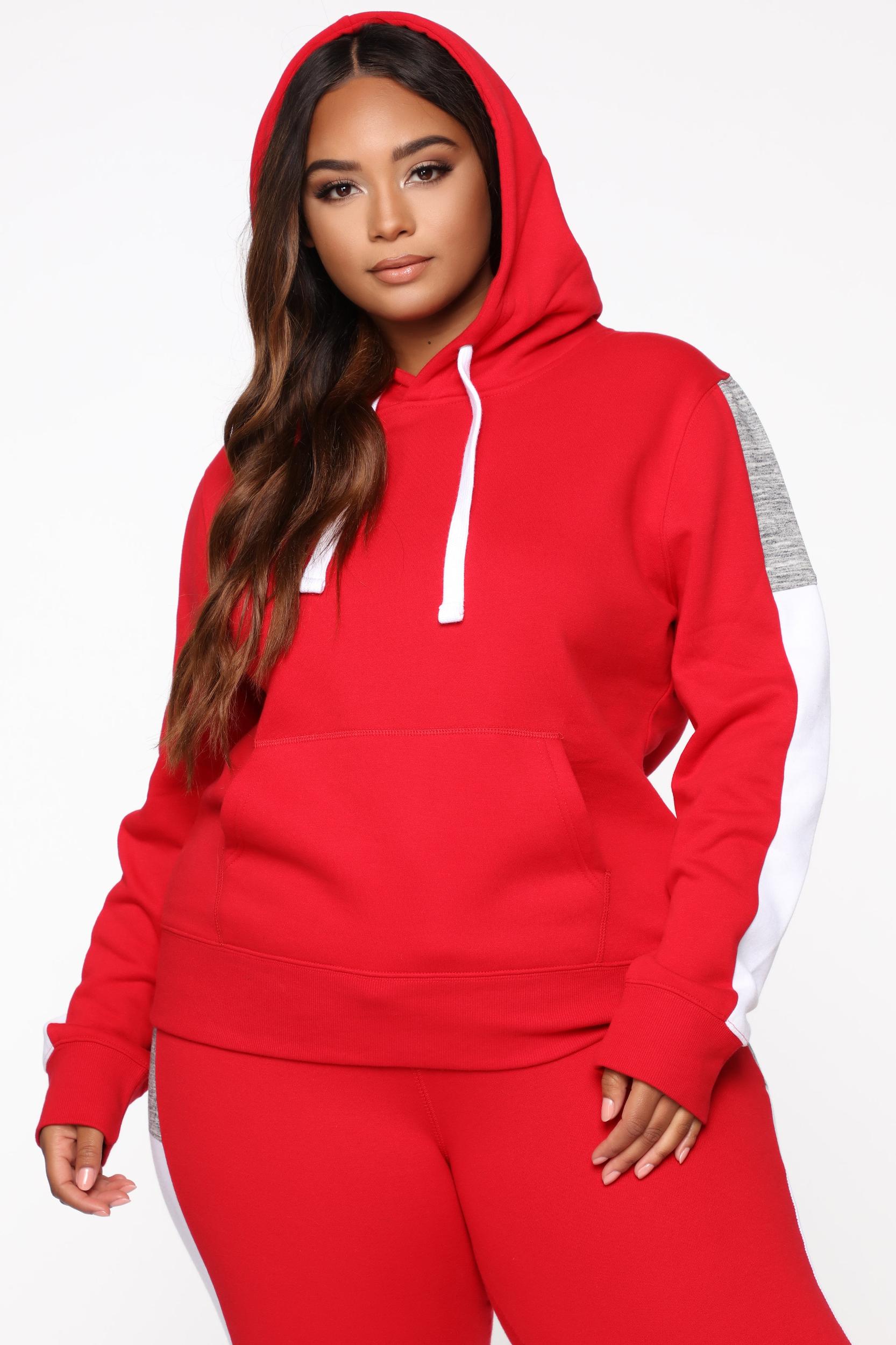 Analissa Pullover Hoodie - Red Product Image