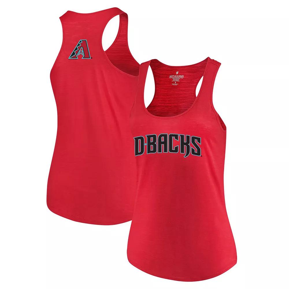 Women's Soft as a Grape Red Arizona Diamondbacks Plus Size Swing for the Fences Tri-Blend Racerback Tank Top, Size: 3XL Product Image
