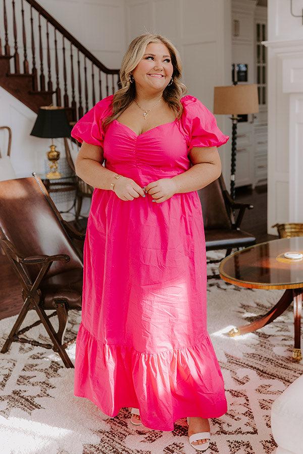 Sweet Serendipity Maxi Dress in Hot Pink Curves Product Image