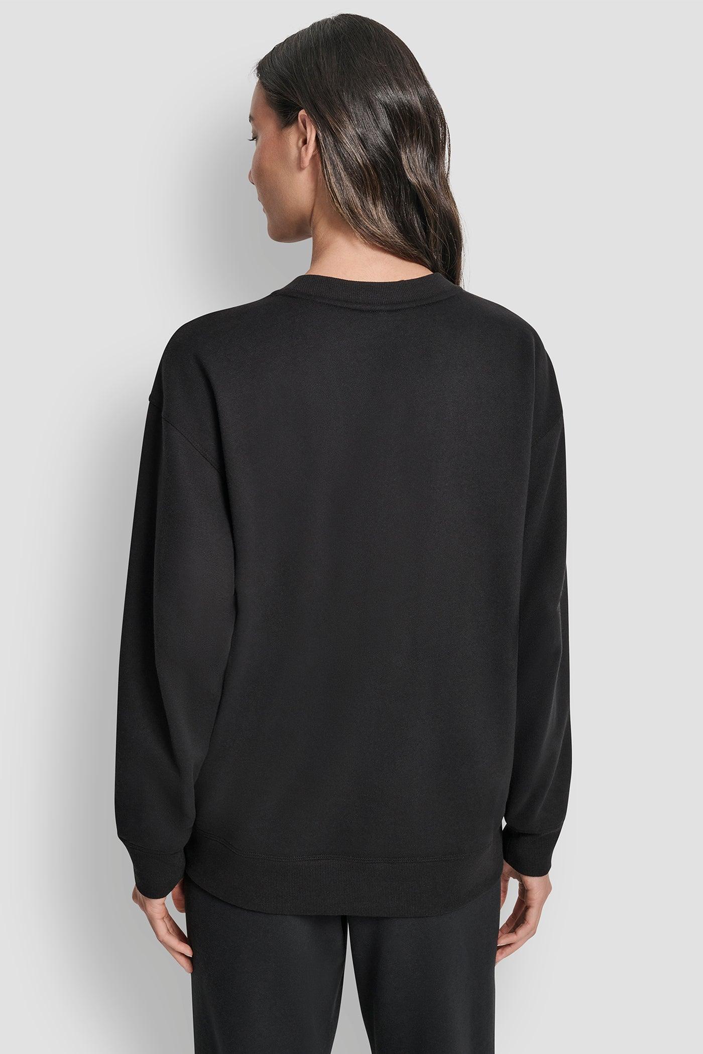 STACKED SATIN LOGO LONG LINE CREW NECK PULLOVER Product Image