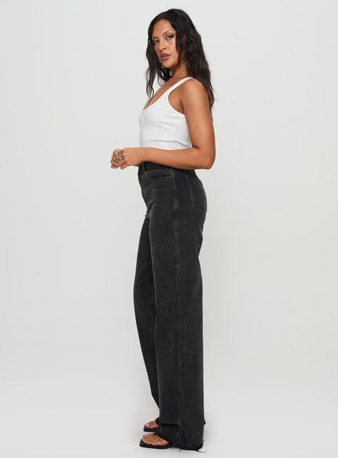 Karlina High Rise Straight Leg Jean Charcoal Product Image
