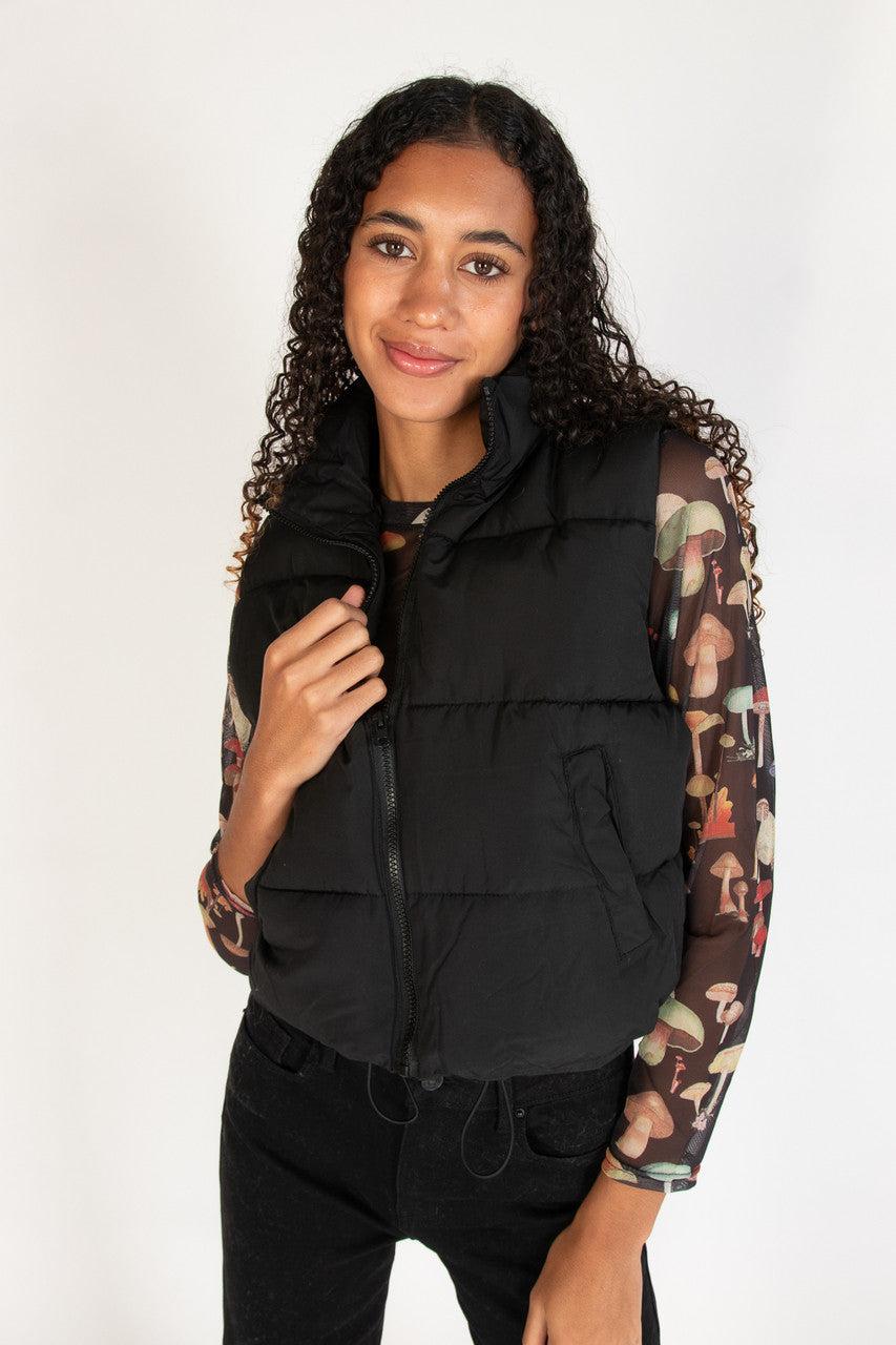 Cropped Puffer Vest Product Image