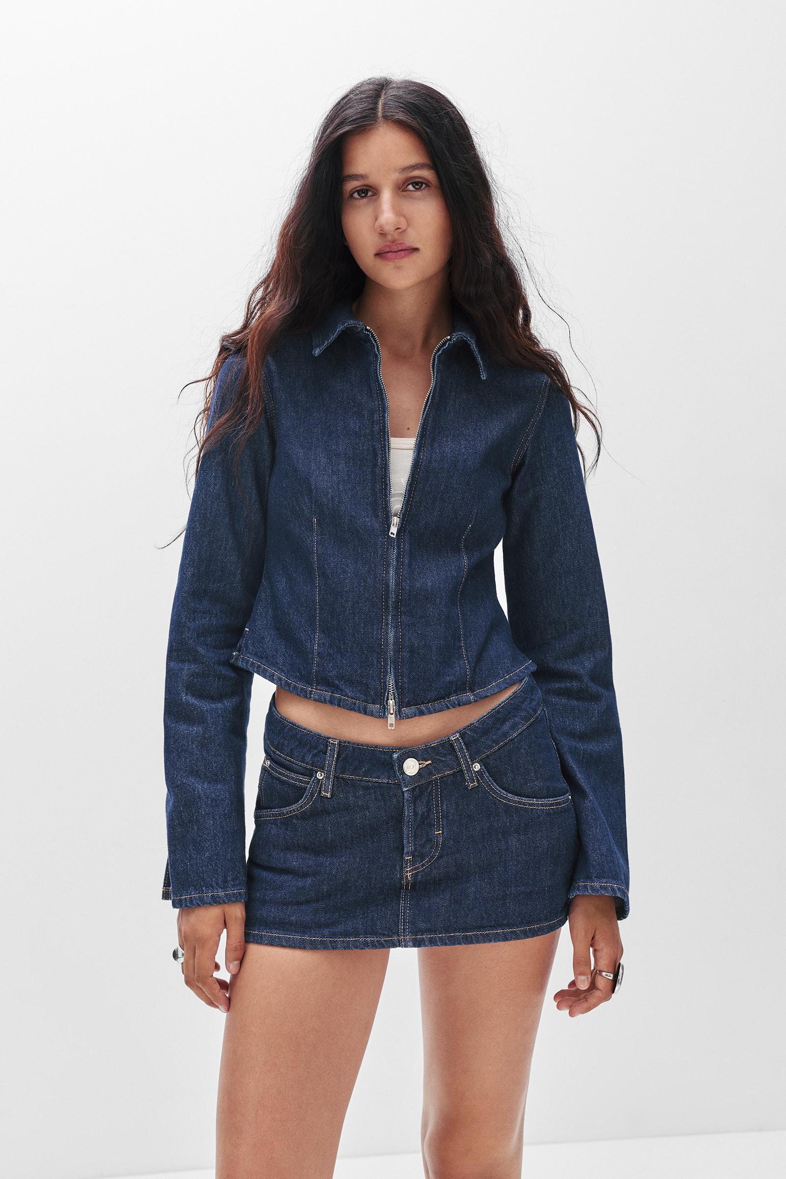 Zip denim shirt Product Image