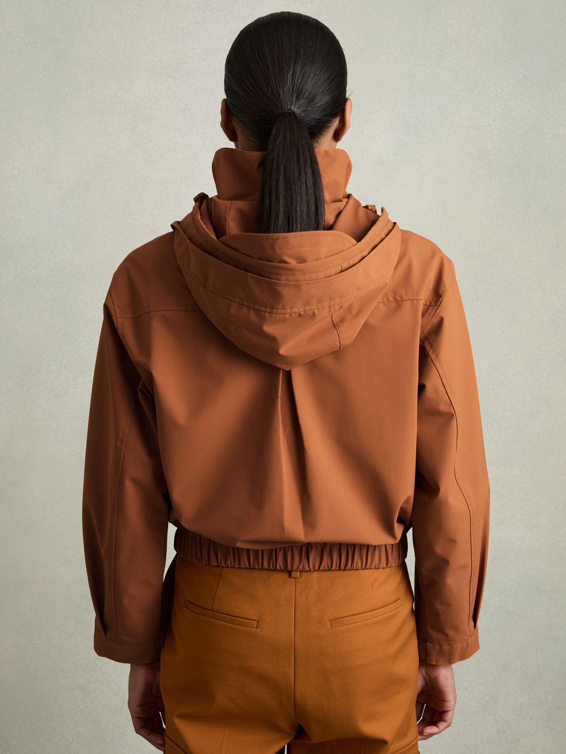 Technical Hooded Utility Jacket in Rust Product Image
