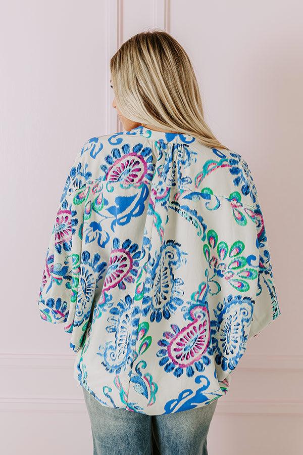 Cocktail Hour Floral Bodysuit in Blue Product Image