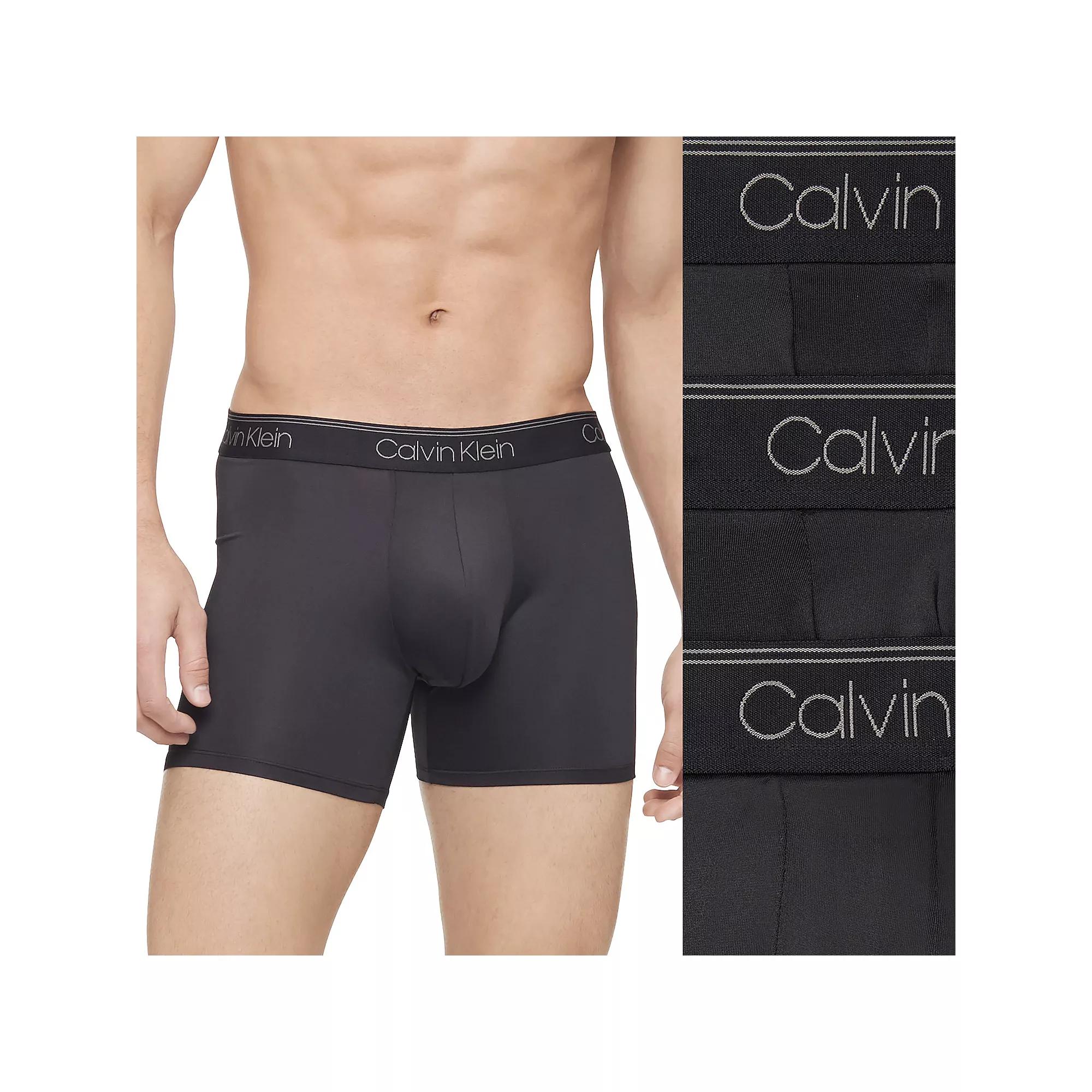 Calvin Klein Microfiber Stretch Wicking Boxer Briefs, Pack of 3 Product Image